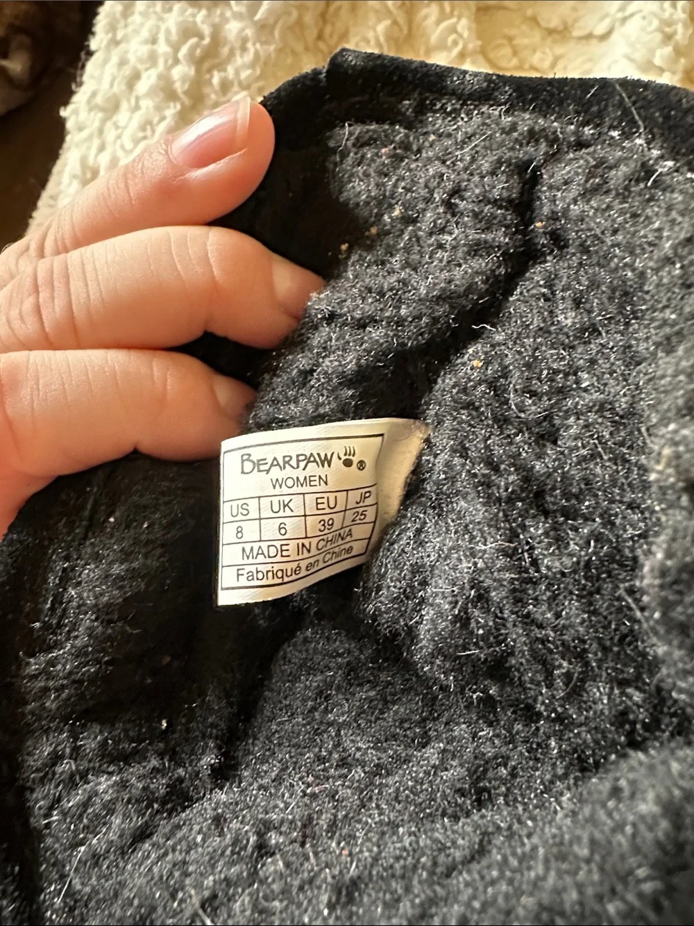 BearPaw Black Suede Plush-Lined Mid-Calf Boots